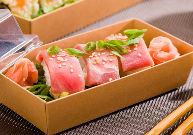 Scatola di carta per sushi biodegradabile usa e getta